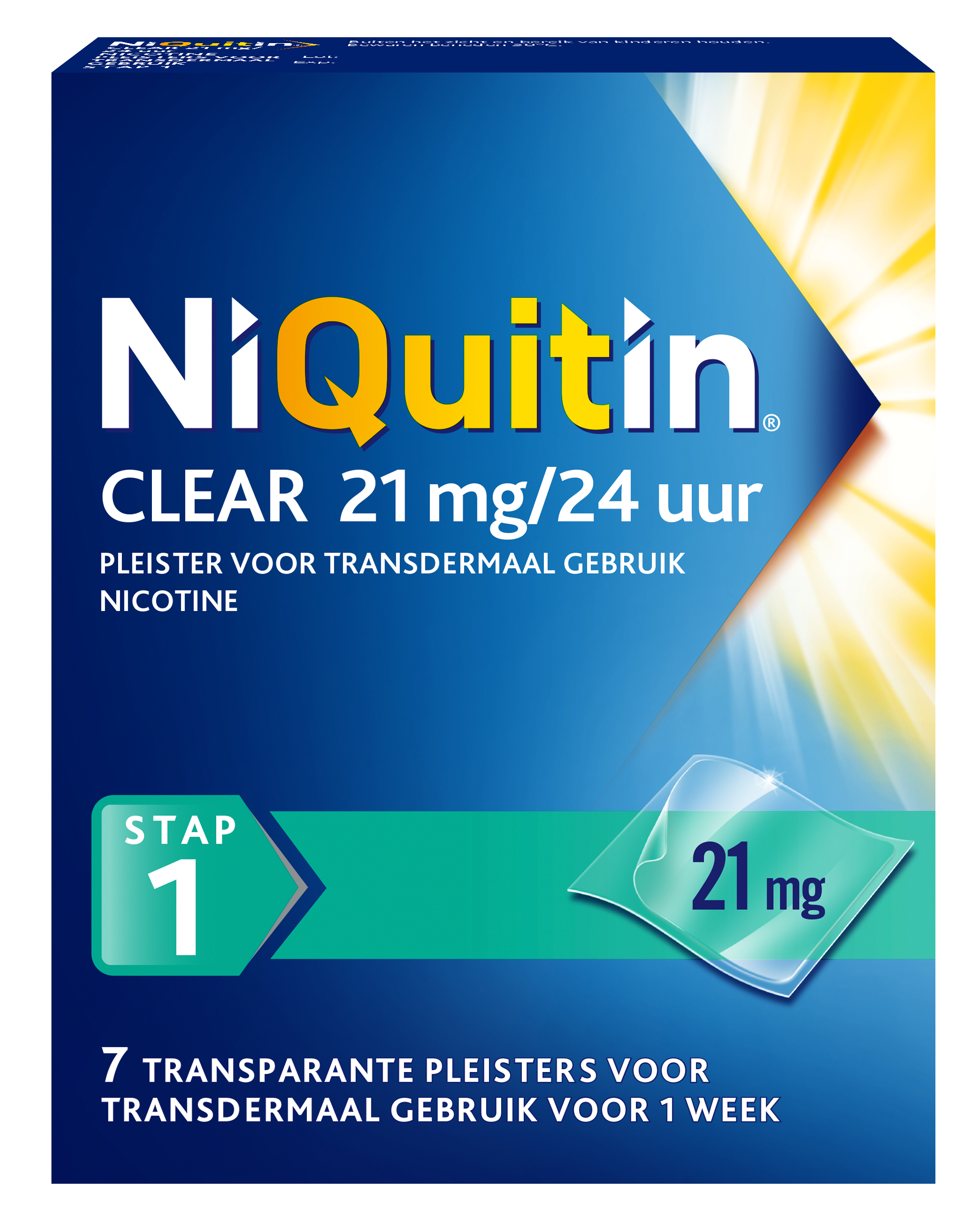 NiQuitin® Transparante Pleister Stap 1 / 21mg NiQuitin® Transparante Pleister Stap 1 / 21mg